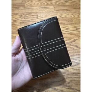 New Buxton Genuine Leather Wallet Women's Brown Trifold Card‎ Slots Coin